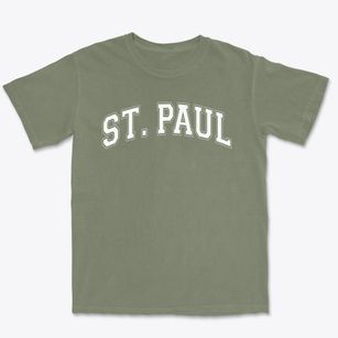 St Paul Chong Korean Catholic Mission Varsity Arch Premium Heavyweight T-shirt