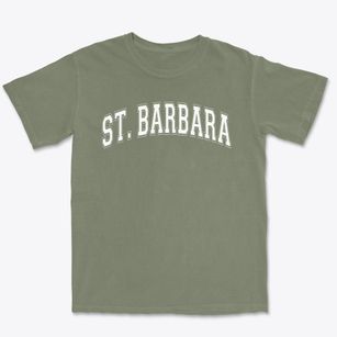 St Barbara Parish Varsity Arch Premium Heavyweight T-shirt