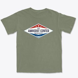 Amherst Center Massachusetts Diamond Star Premium Heavyweight T-shirt