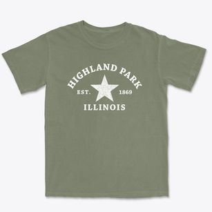 Highland Park Illinois Star Premium Heavyweight T-shirt