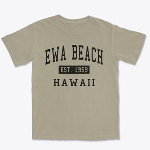 Ewa Beach Hawaii Classic Established Premium Heavyweight T-shirt