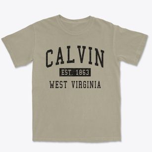 Calvin West Virginia Classic Established Premium Heavyweight T-shirt