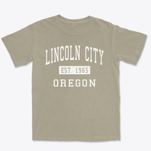 Lincoln City Oregon Classic Established Premium Heavyweight T-shirt