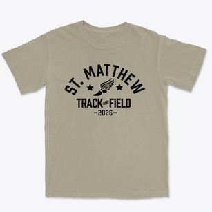 Saint Matthew Lutheran School Track and Field Premium Heavyweight T-shirt