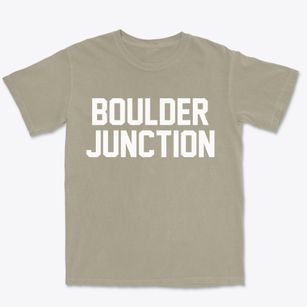 Boulder Junction Wisconsin Classic Block Premium Heavyweight T-shirt