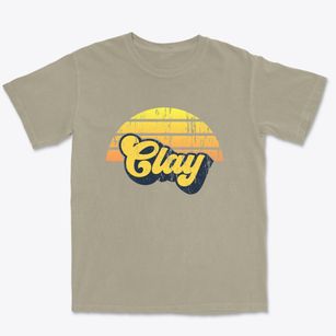 Clay California Sublime Sunset Premium Heavyweight T-shirt