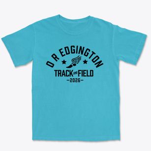 O R Edgington Elementary School Track and Field Premium Heavyweight T-shirt