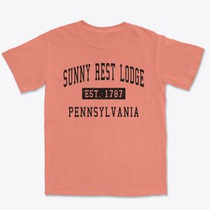 Sunny Rest Lodge Pennsylvania Classic Established Premium Heavyweight T-shirt