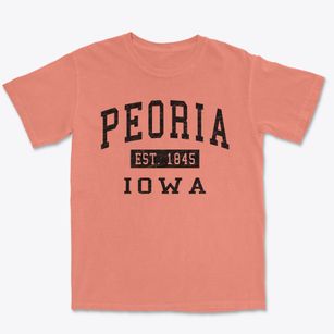Peoria Iowa Classic Established Premium Heavyweight T-shirt