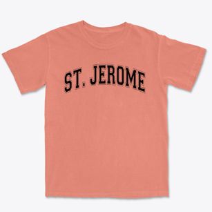 St Jerome Parish Varsity Arch Premium Heavyweight T-shirt