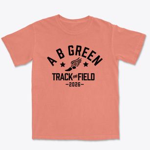 A B Green Middle School Track and Field Premium Heavyweight T-shirt