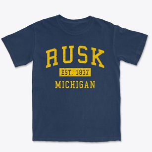 Rusk Michigan Classic Established Premium Heavyweight T-shirt