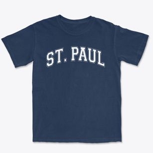 Saint Paul Lutheran School Varsity Arch Premium Heavyweight T-shirt