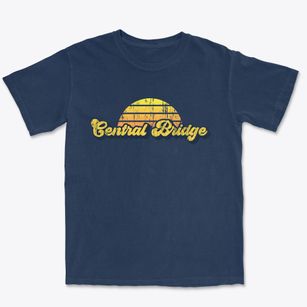 Central Bridge New York Sublime Sunset Premium Heavyweight T-shirt