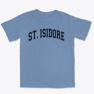 St. Isidore Parish Varsity Arch Premium Heavyweight T-shirt