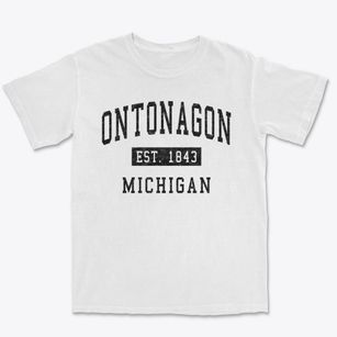 Ontonagon Michigan Classic Established Premium Heavyweight T-shirt