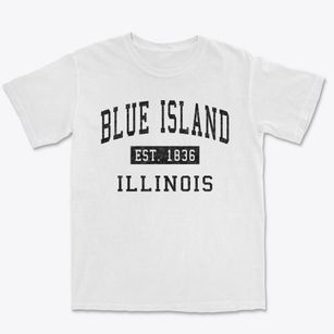 Blue Island Illinois Classic Established Premium Heavyweight T-shirt