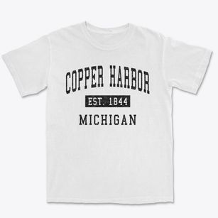 Copper Harbor Michigan Classic Established Premium Heavyweight T-shirt