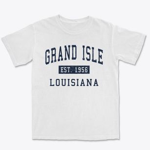 Grand Isle Louisiana Classic Established Premium Heavyweight T-shirt
