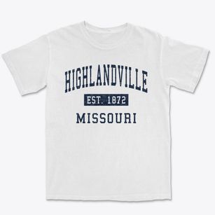 Highlandville Missouri Classic Established Premium Heavyweight T-shirt