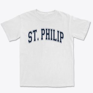 St Philip Of Jesus Church Varsity Arch Premium Heavyweight T-shirt