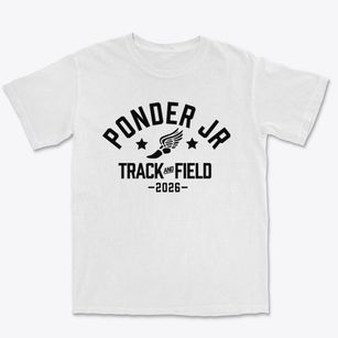 Ponder Jr High School Track and Field Premium Heavyweight T-shirt