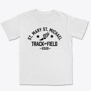 Saint Mary Saint Michael School Track and Field Premium Heavyweight T-shirt