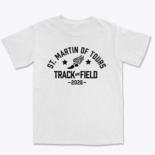 St Martin Of Tours School Track and Field Premium Heavyweight T-shirt