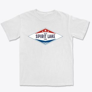 Spirit Lake Iowa Diamond Star Premium Heavyweight T-shirt