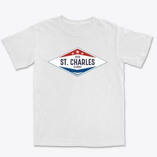 St. Charles Illinois Diamond Star Premium Heavyweight T-shirt