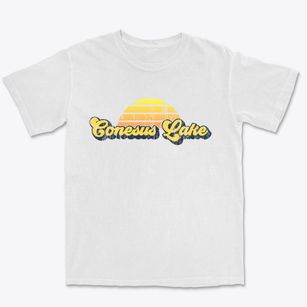 Conesus Lake New York Sublime Sunset Premium Heavyweight T-shirt