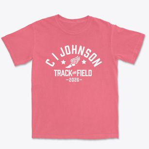 C I Johnson Elementary School Track and Field Premium Heavyweight T-shirt