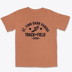 St Finn Barr Parish Track and Field Premium Heavyweight T-shirt