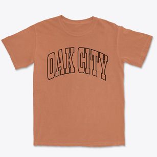 Oak City North Carolina Trendy Block Premium Heavyweight T-shirt