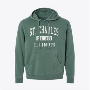St. Charles Illinois Classic Established Pigment-Dyed Hoodie