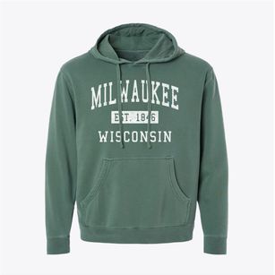 Milwaukee Wisconsin Classic Established Pigment-Dyed Hoodie