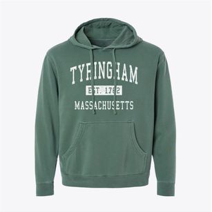 Tyringham Massachusetts Classic Established Pigment-Dyed Hoodie
