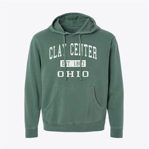 Clay Center Ohio Classic Established Pigment-Dyed Hoodie