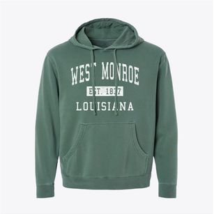 West Monroe Louisiana Classic Established Pigment-Dyed Hoodie