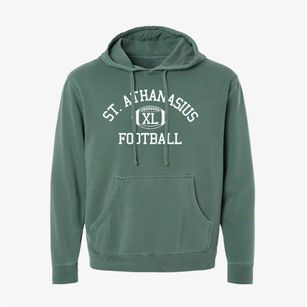 St. Athanasius Parish Classic Football Pigment-Dyed Hoodie