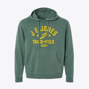 J E Jones Elementary School Track and Field Pigment-Dyed Hoodie