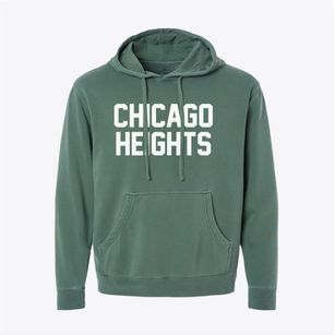 Chicago Heights Illinois Classic Block Pigment-Dyed Hoodie