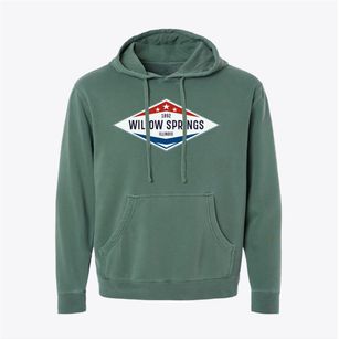 Willow Springs Illinois Diamond Star Pigment-Dyed Hoodie