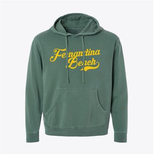 Fernandina Beach Florida Vintage Team Pigment-Dyed Hoodie