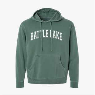 Battle Lake Minnesota Varsity Pigment-Dyed Hoodie