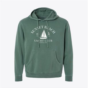 Sunset Beach North Carolina Yacht Club Pigment-Dyed Hoodie
