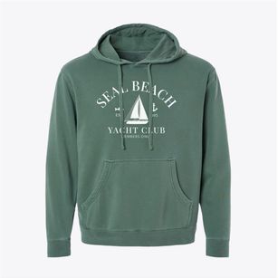 Seal Beach California Yacht Club Pigment-Dyed Hoodie