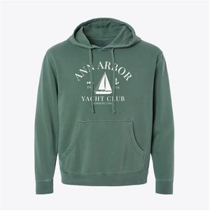 Ann Arbor Michigan Yacht Club Pigment-Dyed Hoodie