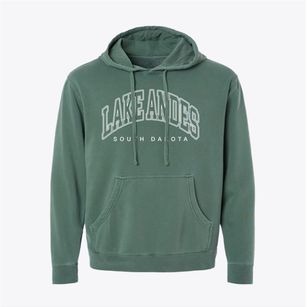 Lake Andes South Dakota Inline Pigment-Dyed Hoodie