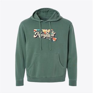  Maryland Retro Art Pigment-Dyed Hoodie